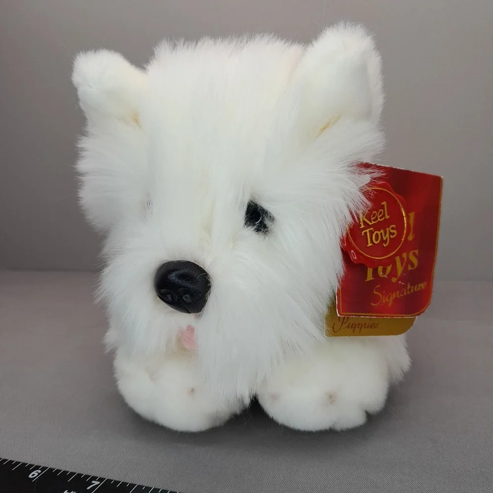Keel Toys Signature Puppies Westie West Highland White Terrier Plush Dog White‎